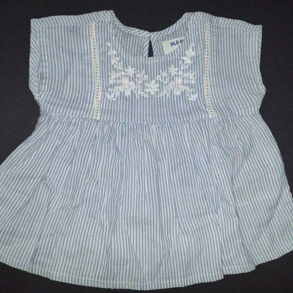 Chambray  dress for toddler girls - with button-loop keyhole opening at nape- 2T - Picture 1 of 11